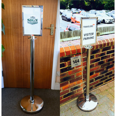 Chrome Stand with Signholder from 98.00